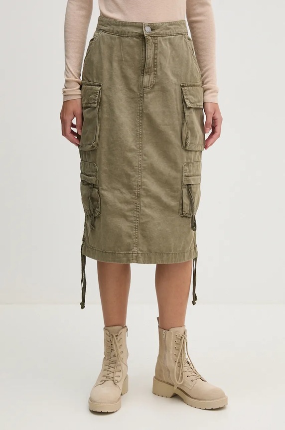 Alpha Industries fustă din bumbac uni verde 148068