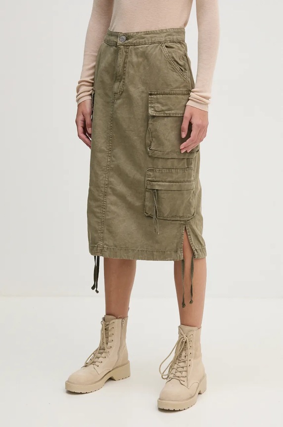 Alpha Industries fustă din bumbac verde 148068