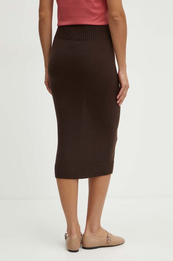 Odzież Max Mara Leisure spódnica wełniana 2426306018600 brązowy
