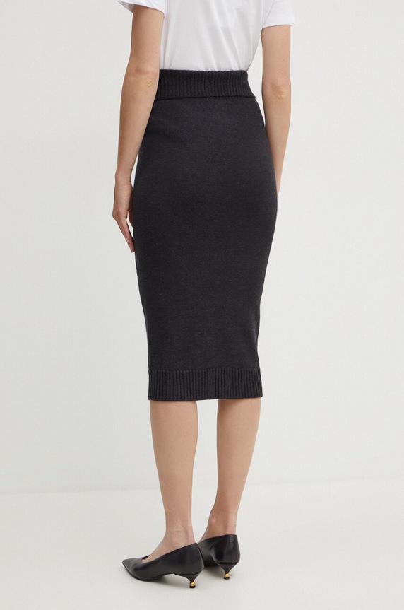 Max Mara Leisure spódnica wełniana 2426306018600 szary AW24
