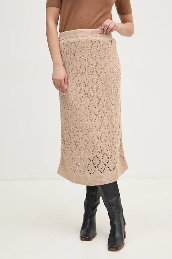 Suknja Pepe Jeans HAILEY SKIRT bez uzorka bež PL901169