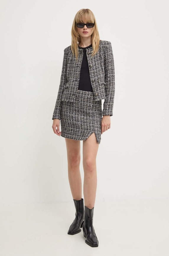 Suknja s primjesom vune IRO WP31BRYAN siva AW24