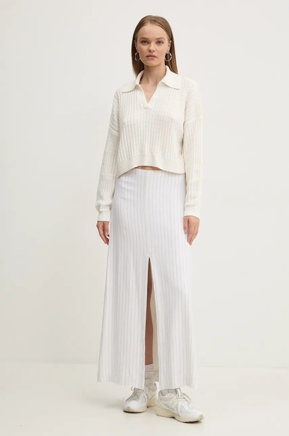Abercrombie & Fitch fusta din in KI143.4311.127 alb AW24