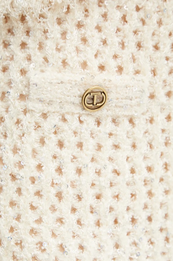 Suknja s primjesom vune Twinset bež 242TP3771