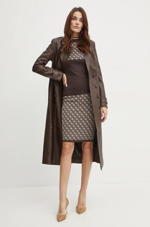 Guess spódnica LISE W4BD53.Z37K0 brązowy AW25