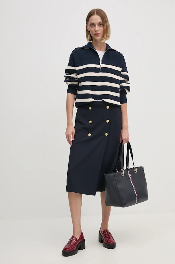 Sukně Tommy Hilfiger WW0WW43628 námořnická modř AW24