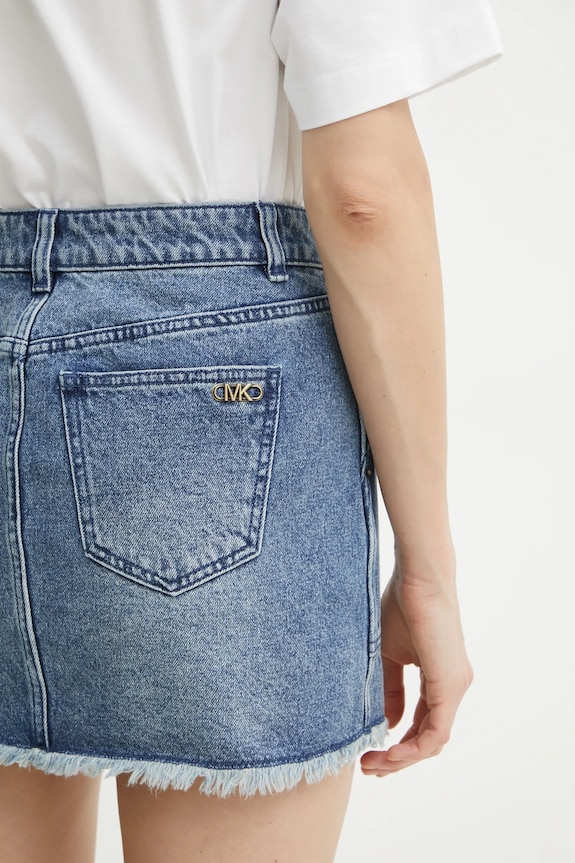 Rifľová sukňa MICHAEL Michael Kors modrá MF470G6FAU
