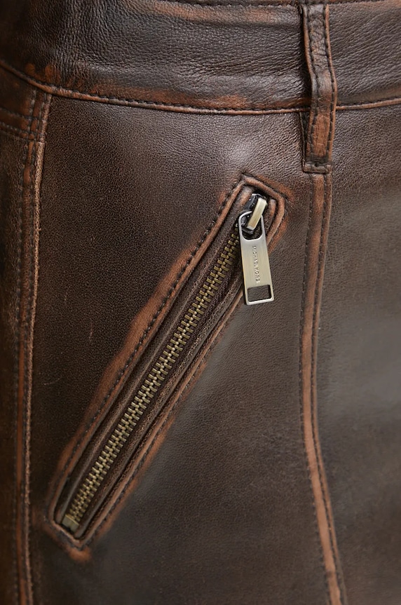 Kožna suknja MICHAEL Michael Kors smeđa MF470G2F24