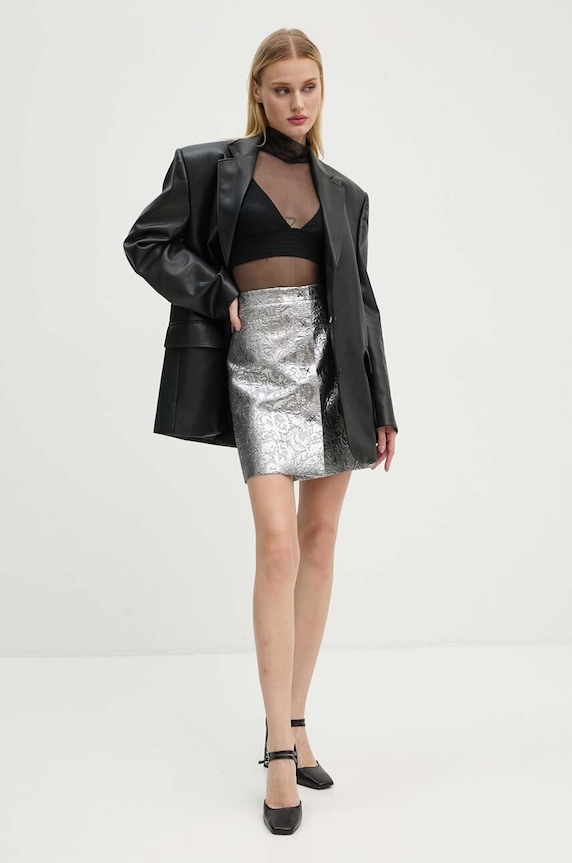 MSGM szoknya 3742MDD17.247823 ezüst AW24
