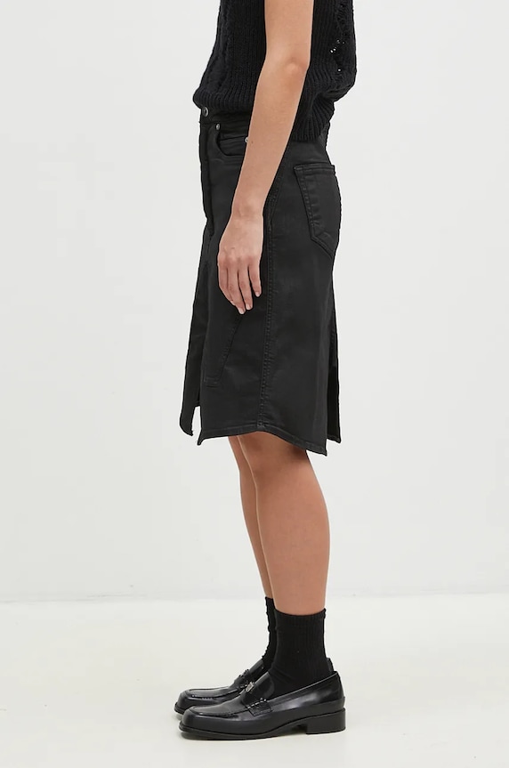Rick Owens spódnica jeansowa Slivered Skirt DS02D2340.SBW czarny AW24