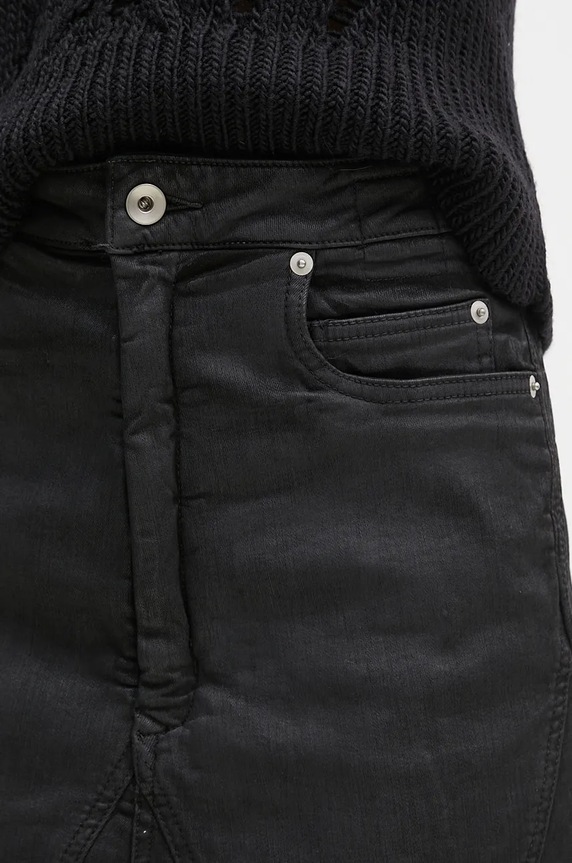 Rick Owens spódnica jeansowa Slivered Skirt czarny DS02D2340.SBW