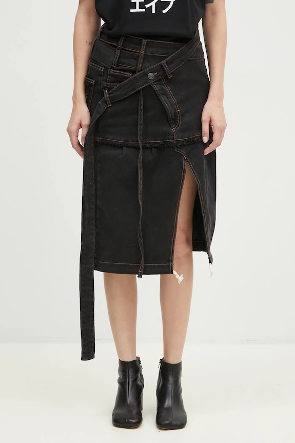 Ottolinger spódnica jeansowa Signature Wrap Denim Skirt casual szary 2217040111