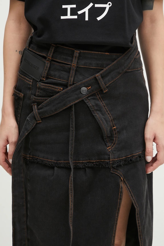 Ottolinger spódnica jeansowa Signature Wrap Denim Skirt szary 2217040111