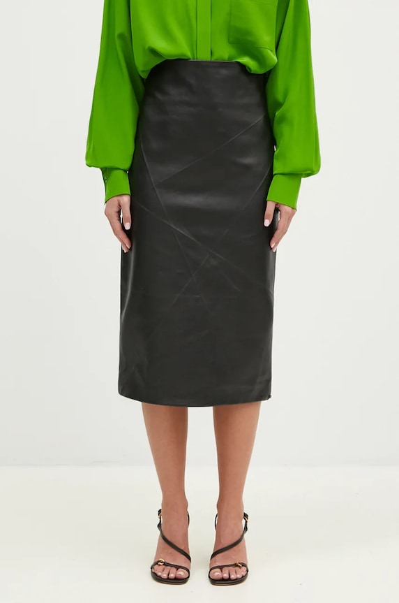Sportmax spódnica skórzana Albio1234 skóra naturalna czarny 2422406033600