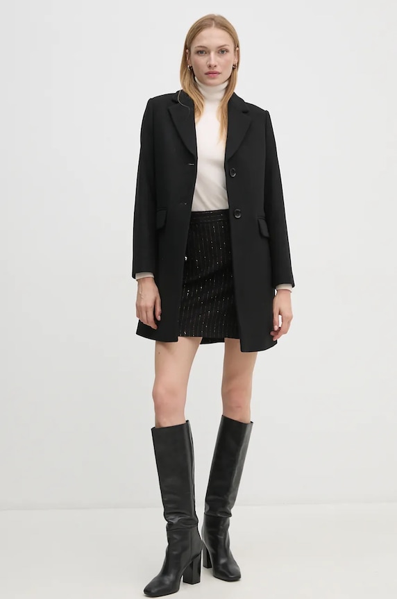 La Petite Française spódnica wełniana PFJUCHEE PFJUCHEE czarny AW24