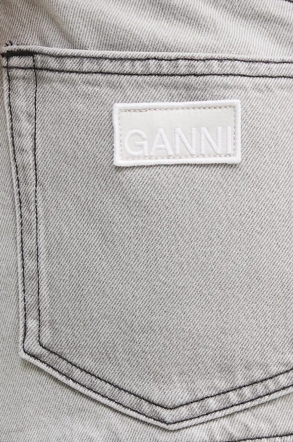 GANNI spódnica jeansowa Future Denim Pleated Mini Skirt szary J1550