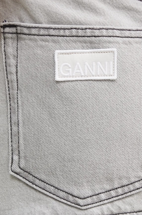 GANNI spódnica jeansowa Future Denim Pleated Mini Skirt szary J1550