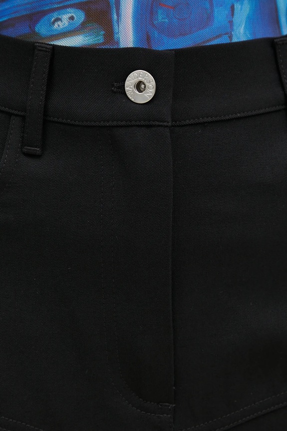Vunena suknja JW Anderson Patchwork A-Line Skirt crna SK0175.PG0011.999