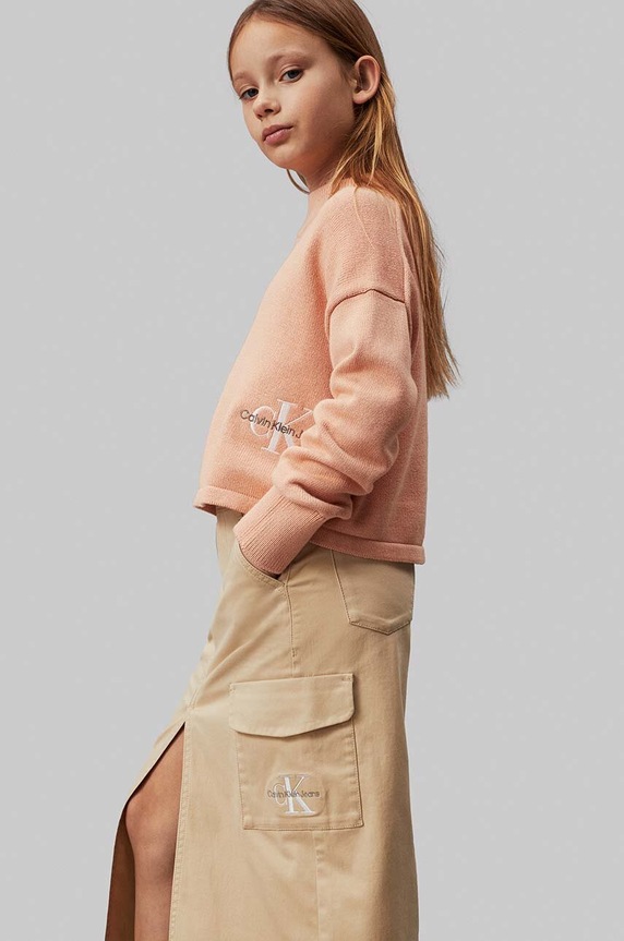 Calvin Klein Jeans spódnica dziecięca IG0IG02697.9BYH. beżowy