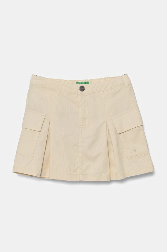 Detská manšestrová sukňa United Colors of Benetton bavlna béžová 4O5GC0021.G.Seasonal