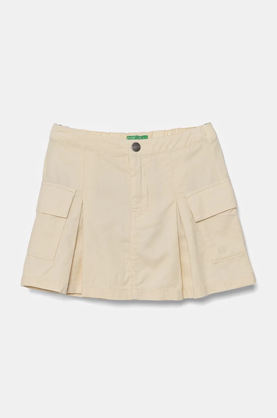 Detská manšestrová sukňa United Colors of Benetton bavlna béžová 4O5GC0021.G.Seasonal