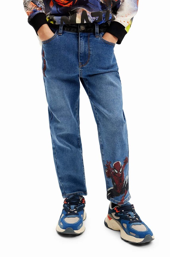 Dječje traperice Desigual SPIDERMAN natpis plava 24WBDD03