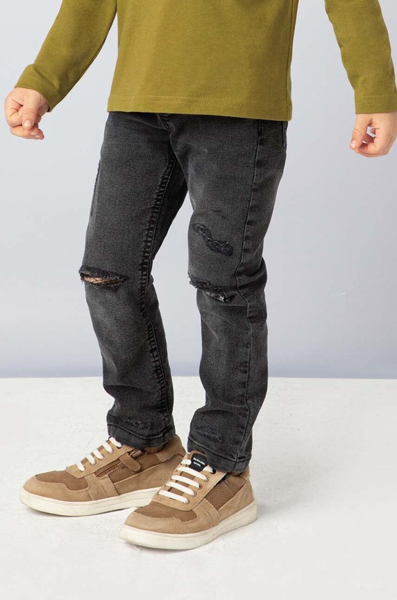Детски дънки Mayoral Joggery denim z przetarciami сив 4538.5F.Mini.9BYH