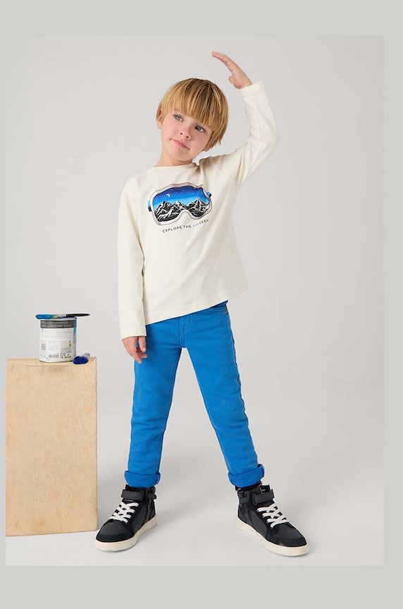 Mayoral pantaloni copii Sponie soft slim fit 4539.5F.Mini.9BYH bleumarin