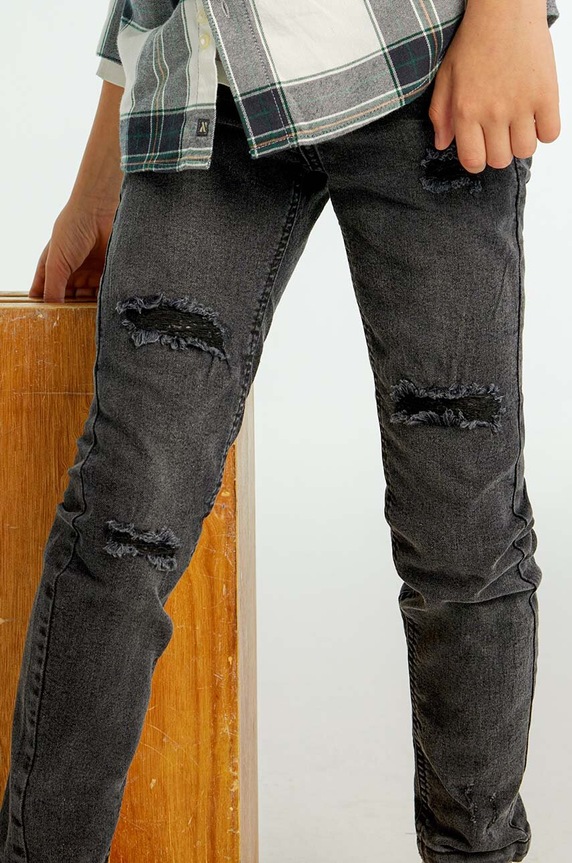 Dětské rifle Mayoral denim rubbed šedá 7538.7D.Junior.9BYH