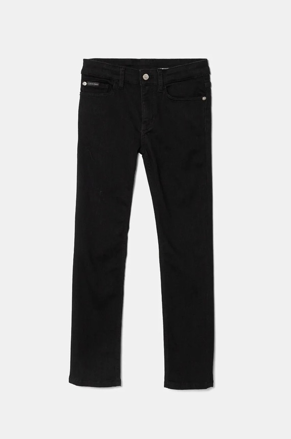Detské rifle Calvin Klein Jeans s reguláciou čierna IB0IB02187.9BYH