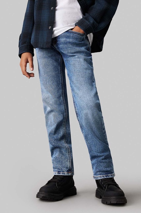 Detské rifle Calvin Klein Jeans IB0IB02402.9BYH modrá
