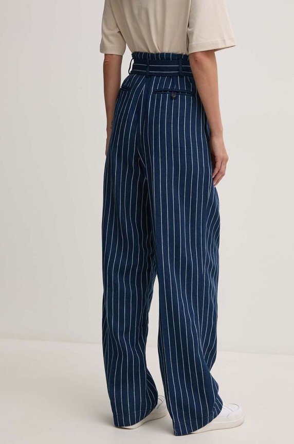 Odzież Polo Ralph Lauren spodnie lniane 211934938 granatowy