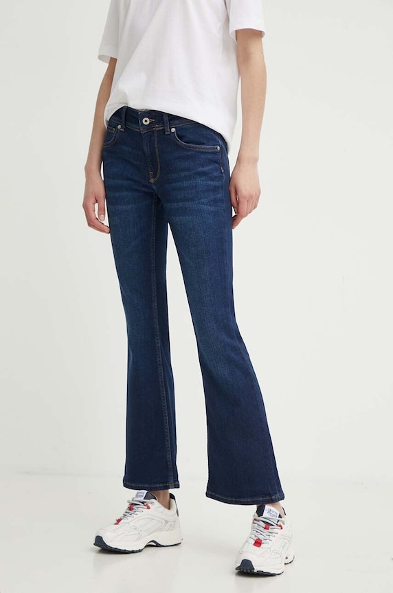 Pepe Jeans jeansy FLARE LW Planet friendly granatowy PL204736CU1
