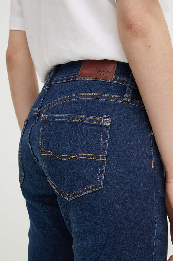 Pepe Jeans jeansy FLARE LW granatowy PL204736CU1