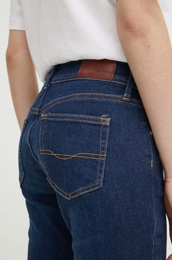 Pepe Jeans jeansy FLARE LW granatowy PL204736CU1