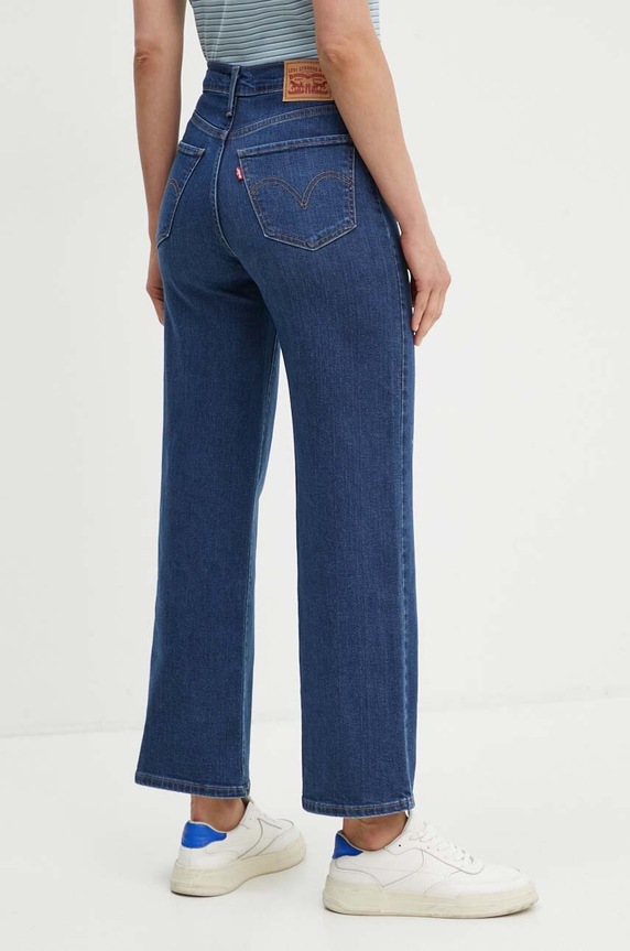 Odjeća Traperice Levi's HIGH RISE WIDE LEG 72970 mornarsko plava