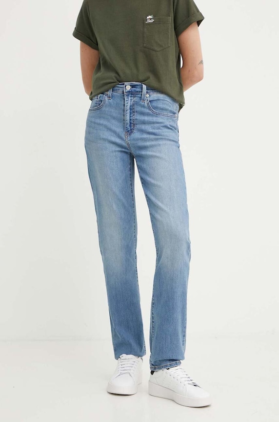 Levi's farmer 724 HIGH RISE STRAIGHT Planet friendly kék 18883