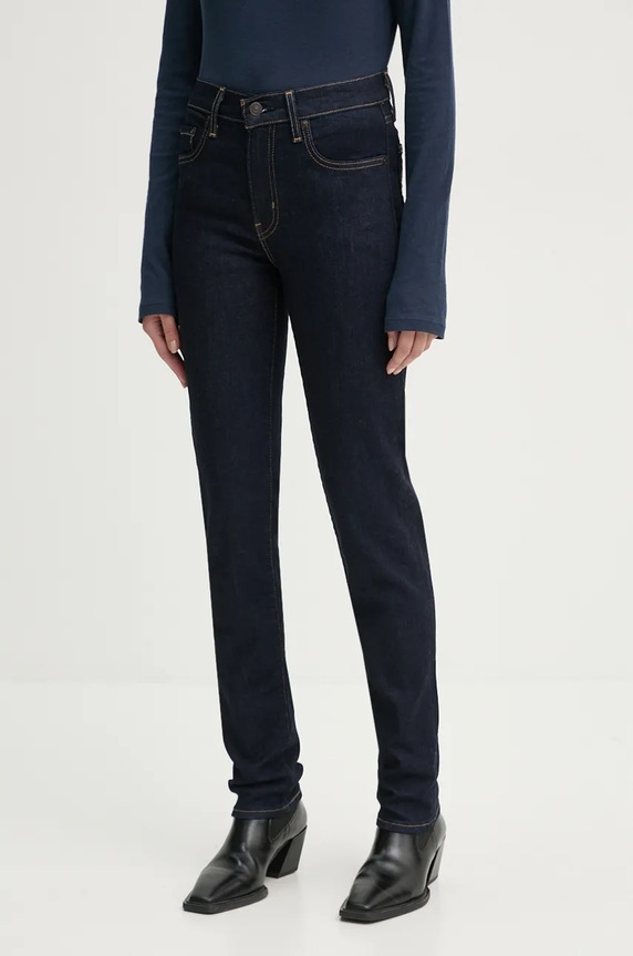 Τζιν παντελόνι Levi's 724 HIGH RISE STRAIGHT Planet friendly σκούρο μπλε 18883