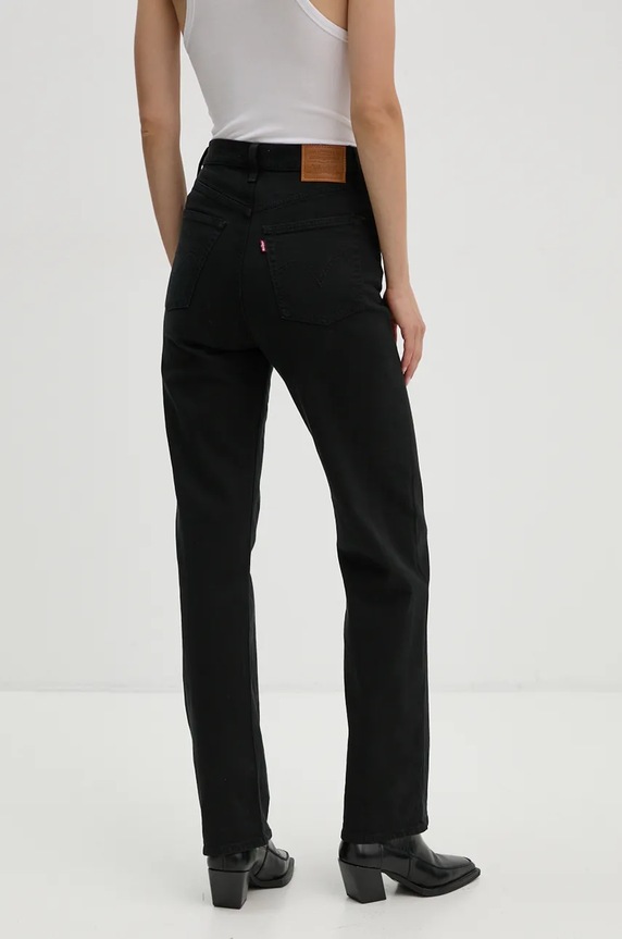 Odzież Levi's jeansy RIBCAGE FULL LENGTH 79078 czarny