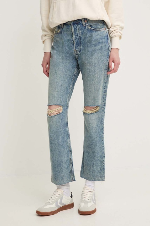 Pepe Jeans jeansy STRAIGHT JEANS UHW Planet friendly niebieski PL204593MS0