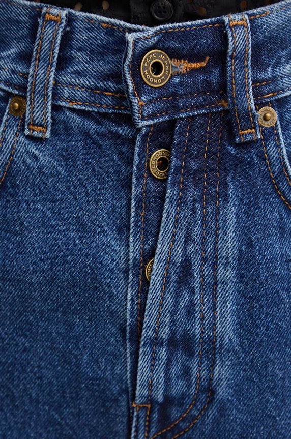 Pepe Jeans jeansy BARREL JEANS UHW granatowy PL204739CU0