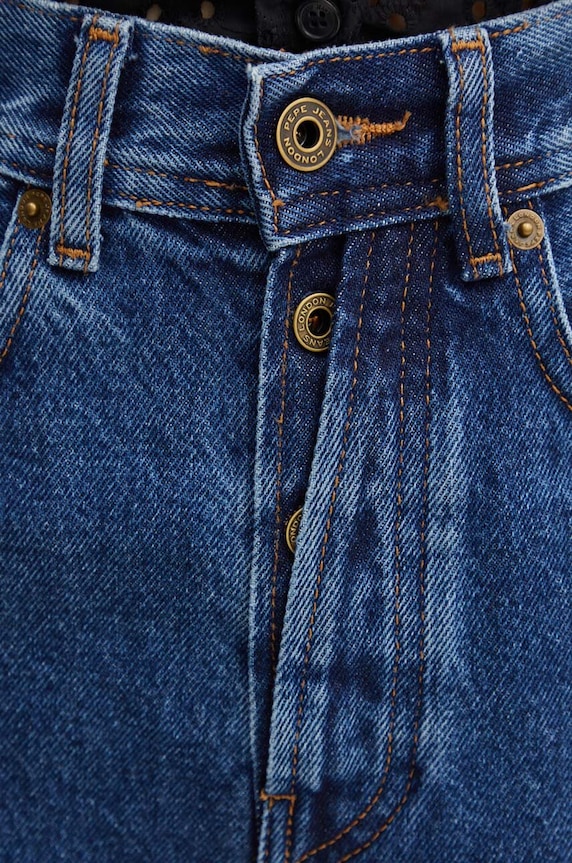 Pepe Jeans jeansy BARREL JEANS UHW granatowy PL204739CU0