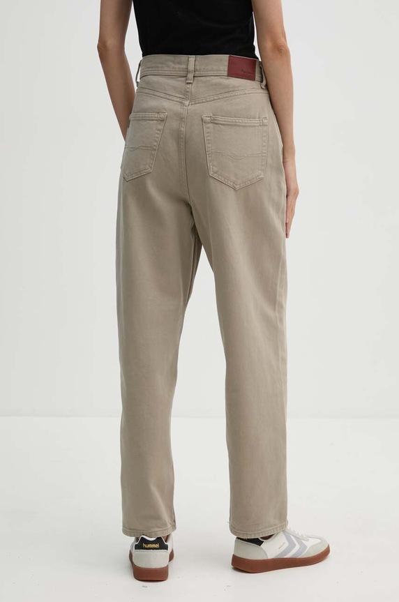 Odzież Pepe Jeans jeansy BARREL JEANS UHW PL204739YH3 zielony