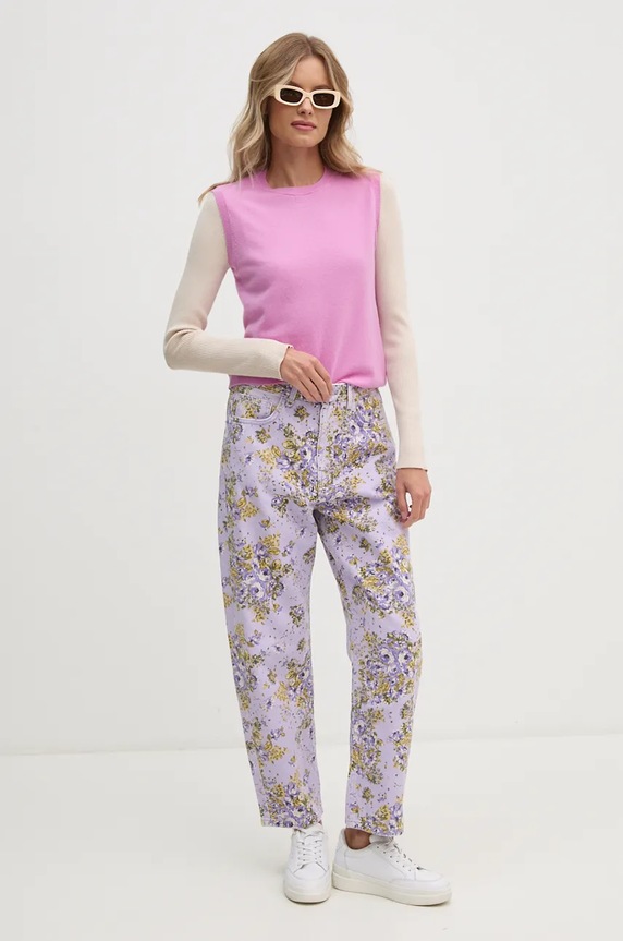 Τζιν παντελόνι United Colors of Benetton 40B3DE027 μωβ AW24