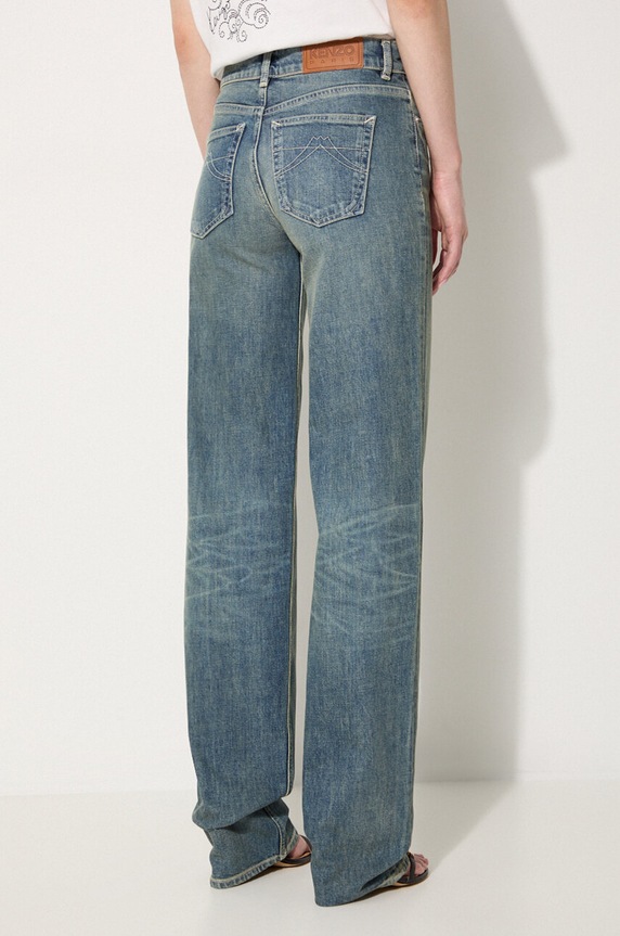 Odzież Kenzo jeansy Asagao Regular Waist Fit Jeans FE62DP2166S7.DY niebieski
