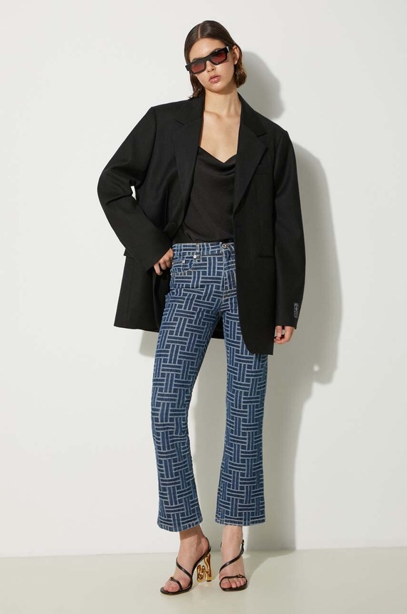 Traperice Kenzo Bara Cropped Fit Jeans FE62DP2296J3.DS plava AW24