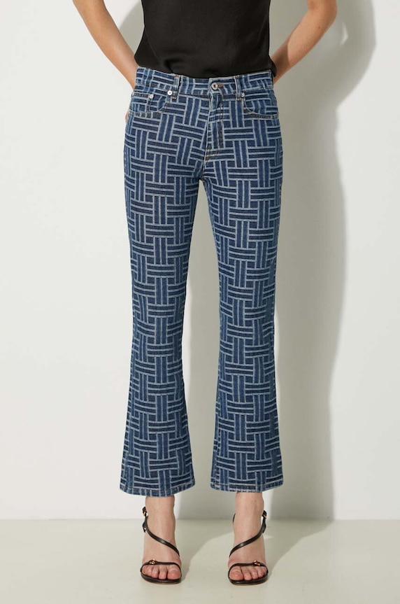Traperice Kenzo Bara Cropped Fit Jeans plava FE62DP2296J3.DS