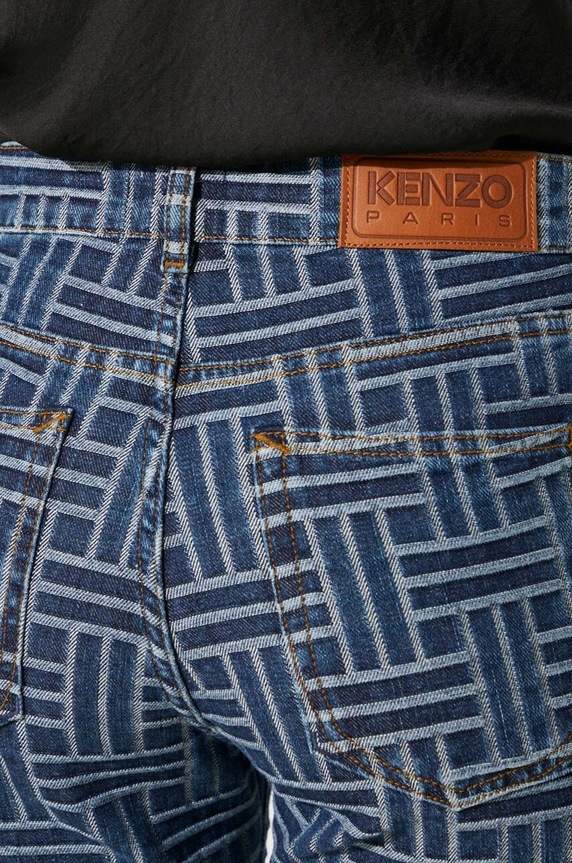 Traperice Kenzo Bara Cropped Fit Jeans FE62DP2296J3.DS plava
