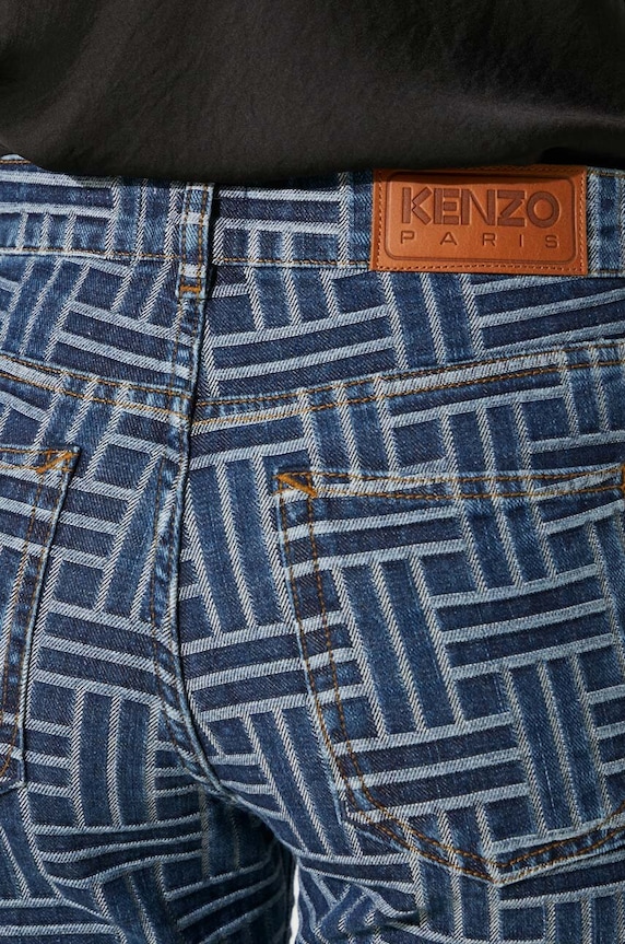 Traperice Kenzo Bara Cropped Fit Jeans FE62DP2296J3.DS plava