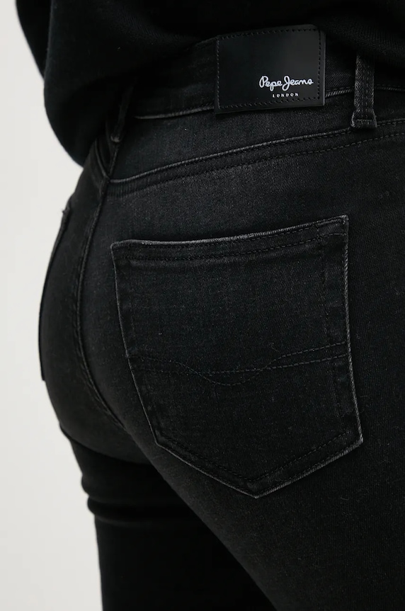 Pepe Jeans jeansy SKINNY JEANS MW czarny PL204728XH0